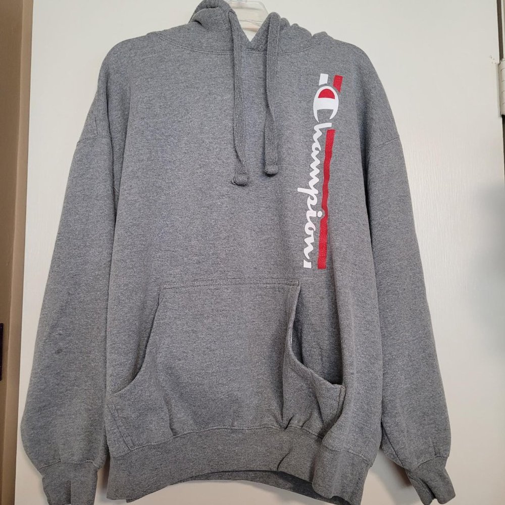 Vintage Champion Brand Hoodie, Gray, 2XL